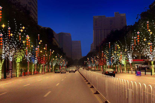 樹(shù)木夜景燈光實(shí)景